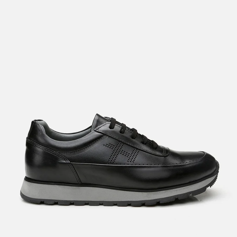 Hotiç 02AYH292470A100 GENUINE Leather Black Men's Sports Shoes
