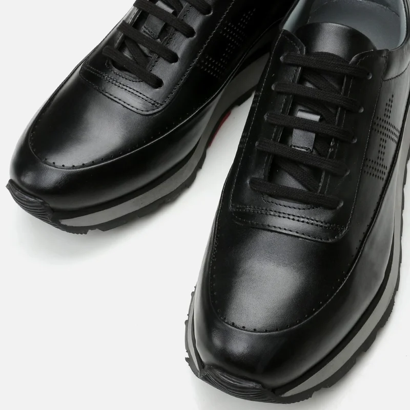 Hotiç 02AYH292470A100 GENUINE Leather Black Men's Sports Shoes