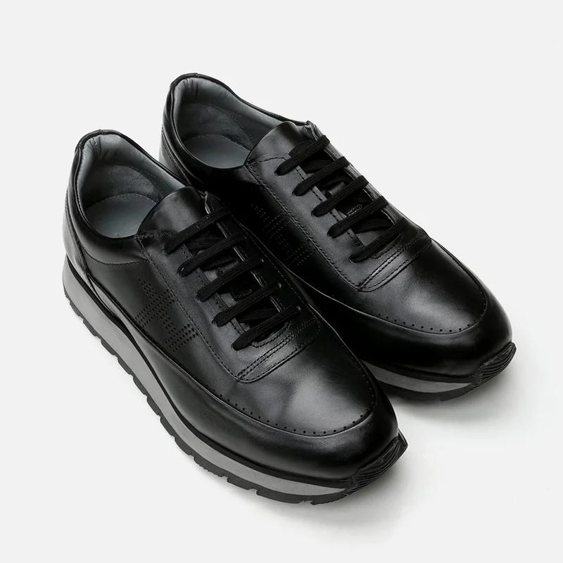 Hotiç 02AYH292470A100 GENUINE Leather Black Men's Sports Shoes