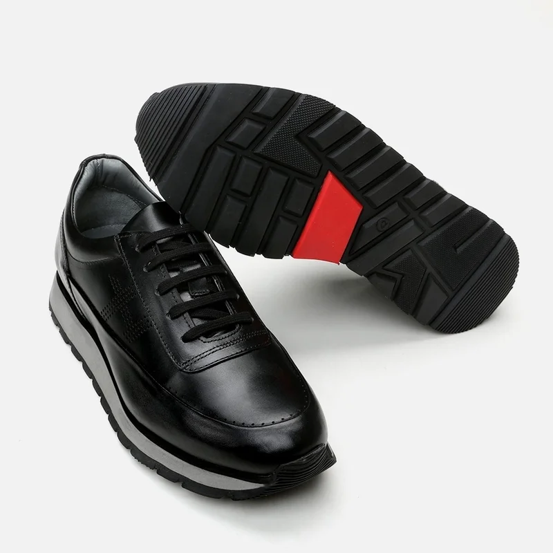 Hotiç 02AYH292470A100 GENUINE Leather Black Men's Sports Shoes