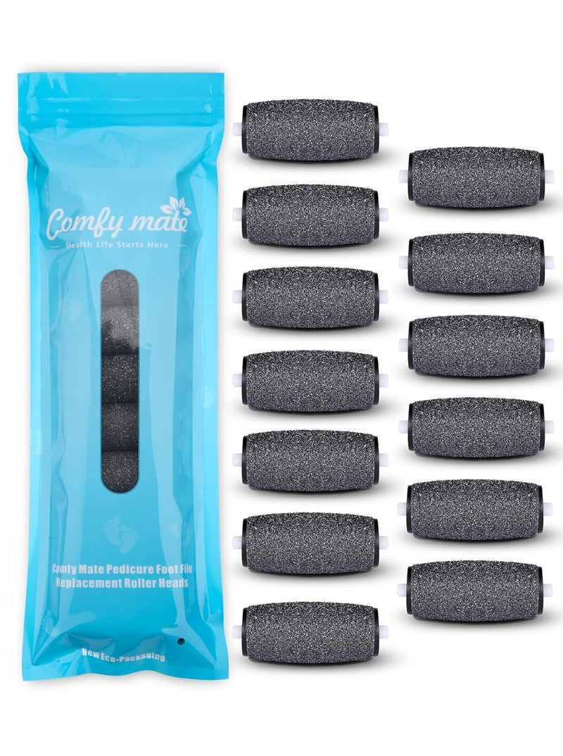 Comfy Mate 13 Extra Coarse Replacement Roller Refill Heads Compatible with Amope Wet Dry Electronic Foot File Refill13 Extra Coarse for Wet  Dry Black