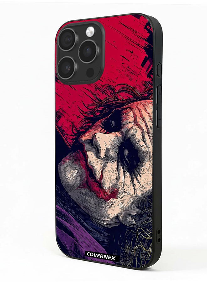 Covernex Apple iPhone 16 Pro Max Protective Case Cover Printed Featuring Textured Joker Portrait - Image 1