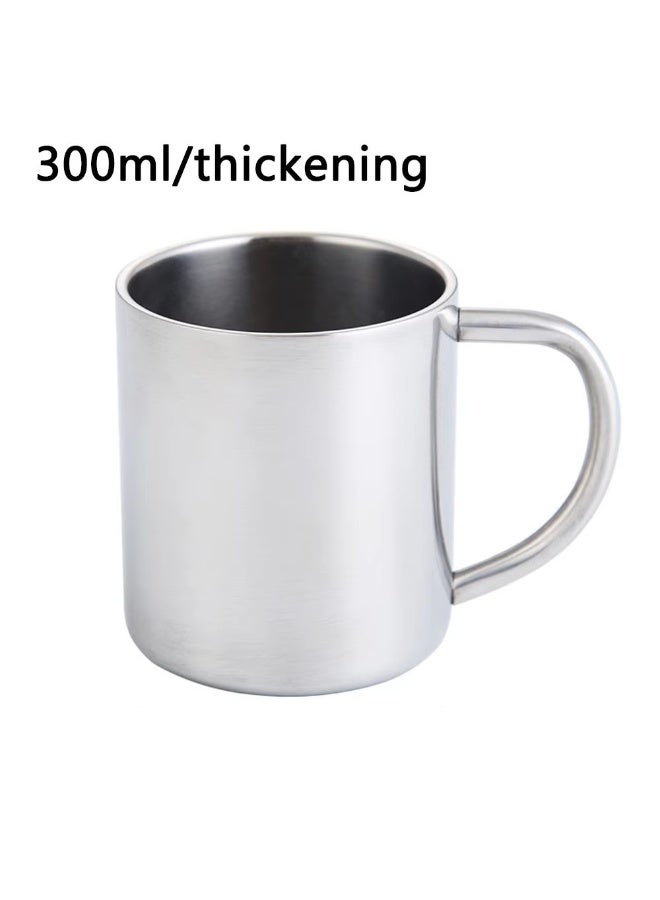 300ml Stainless Steel Coffee Mugs Double Wall Insulated Camping Mug with Handle Portable Travel Tumbler for Kids, Adults, Office, Home Kitchen Drinkware - Image 2