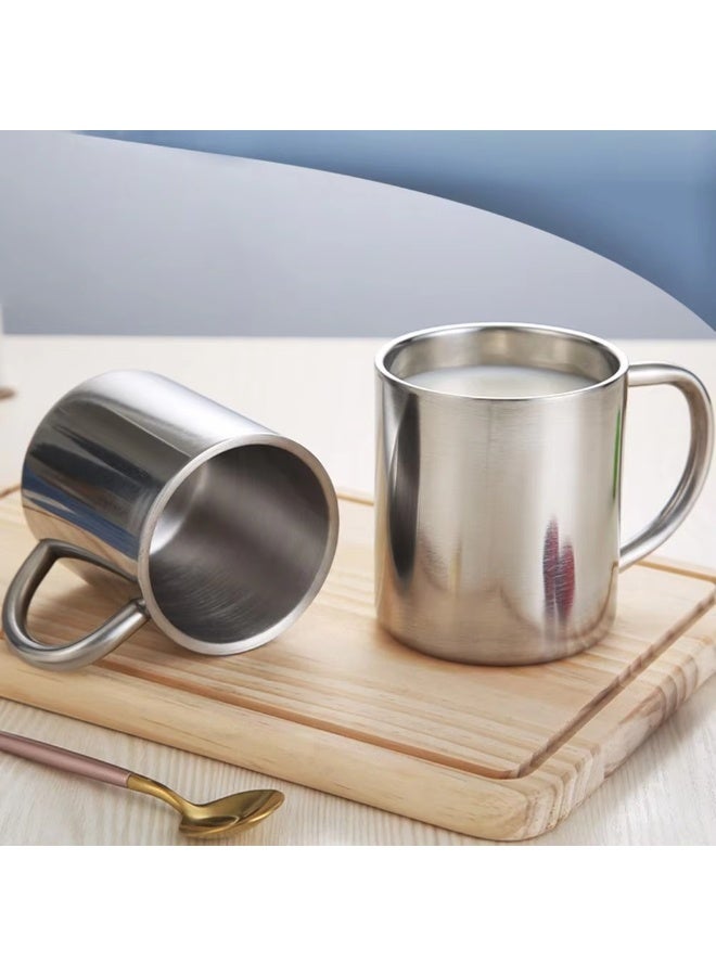 300ml Stainless Steel Coffee Mugs Double Wall Insulated Camping Mug with Handle Portable Travel Tumbler for Kids, Adults, Office, Home Kitchen Drinkware - Image 4