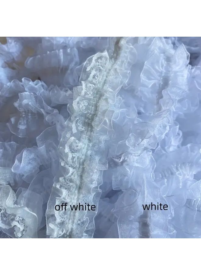 شريط الدانتيل المموج الأسود المزدوج الطبقة المطاطي لإكسسوارات الشعر وعقالات الملابس - Image 5