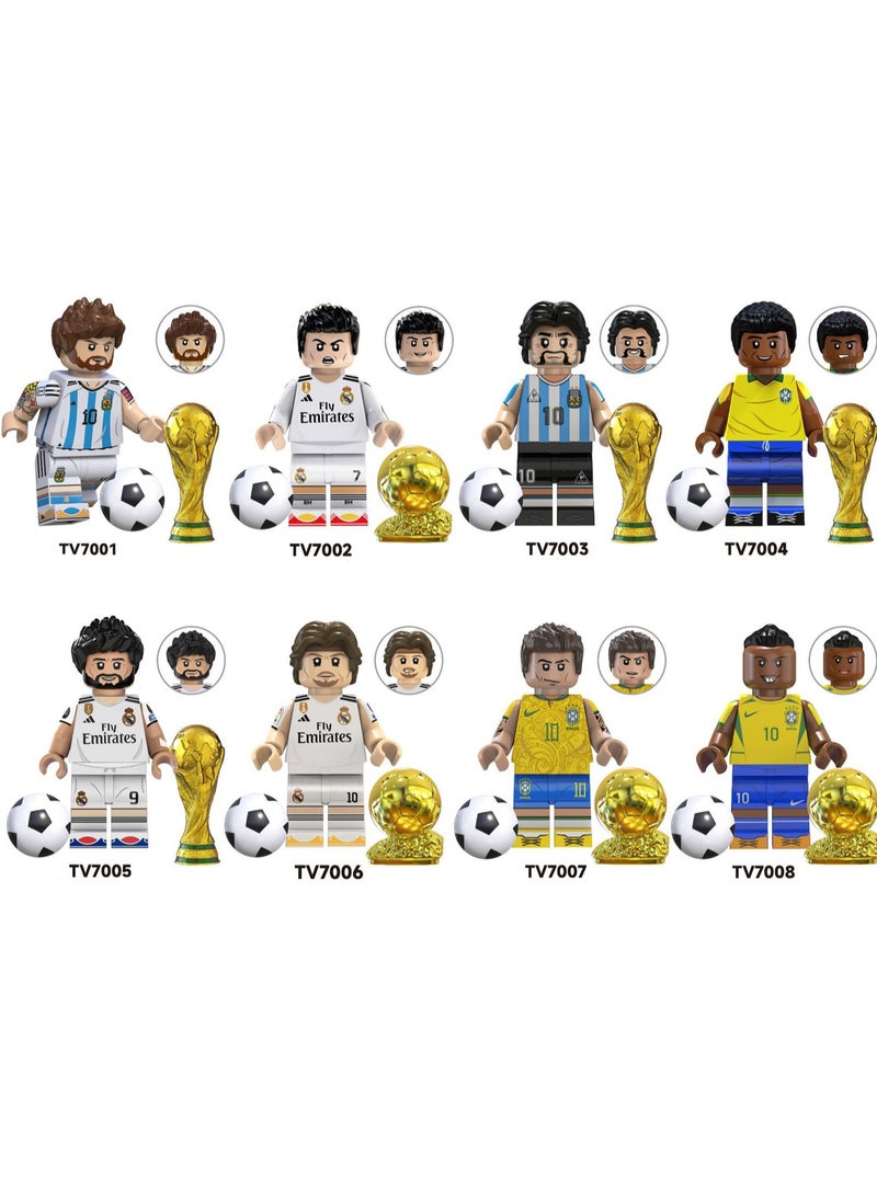 8 Pcs Football Star Series Children's Educational Building Blocks Toys Boys Gift Bag Pack  - Image 1