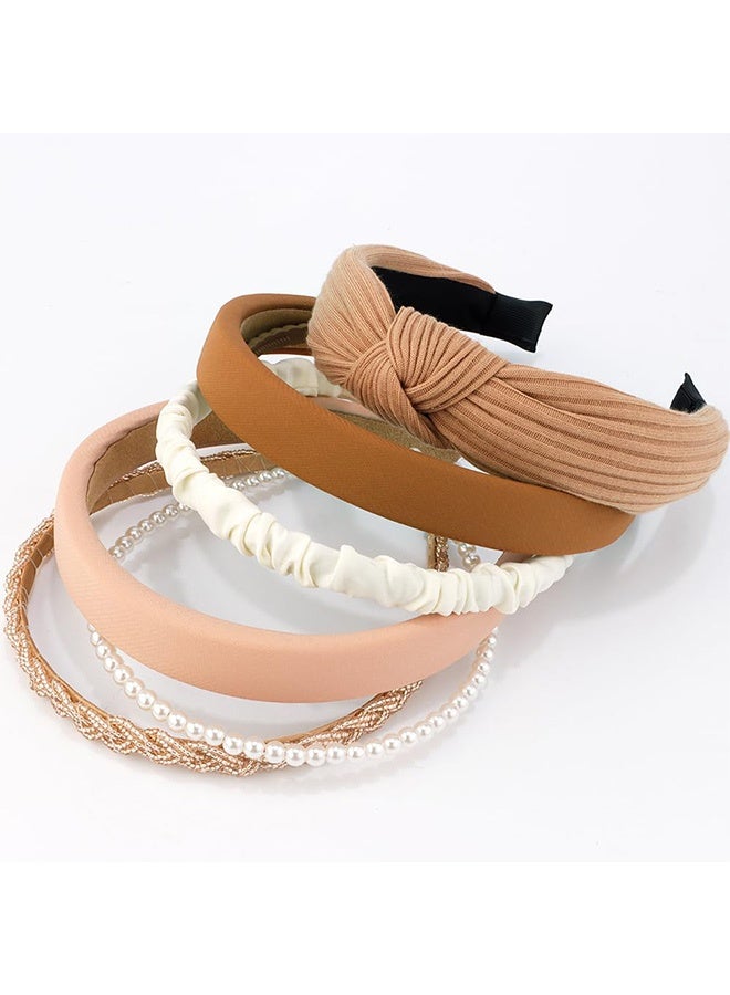7 Pack Headbands for Women Girls Headbands Non Slip Hairbands Cute Hair Accessories Multi-style Headband Brown - Image 4