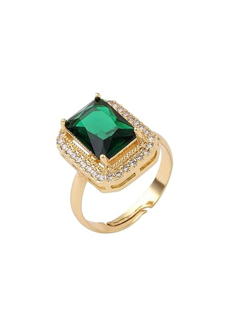 سالتي خاتم سوليتير من زمرد الشيح المالح مع سوار أنيق مزين بشراشيب عين الشر للنساء | طقم مجوهرات أنيق ومتين | ملابس عصرية يومية | هدية للزوجة والأخت والأم | مثالي لعيد الديوالي والكريسماس وأعياد الميلاد - Image 5