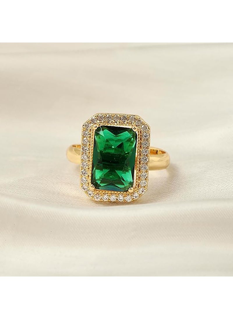 سالتي خاتم سوليتير من زمرد الشيح المالح مع سوار أنيق مزين بشراشيب عين الشر للنساء | طقم مجوهرات أنيق ومتين | ملابس عصرية يومية | هدية للزوجة والأخت والأم | مثالي لعيد الديوالي والكريسماس وأعياد الميلاد - Image 3