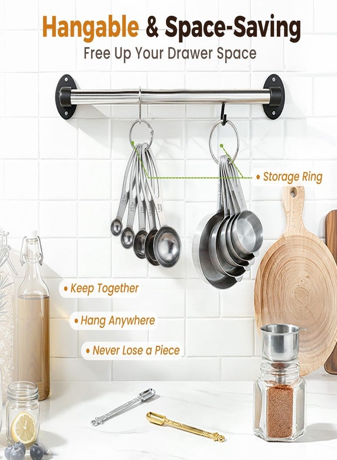 THLHKD 13PCS Stainless Steel Measuring Cups and Spoons Set with Funnel, Stackable Metal Measuring Cup and Spoon Set for Baking Cooking, Dishwasher Safe Kitchen Tools with for Dry & Liquid Ingredients - Image 5