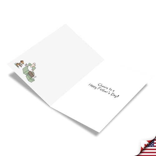 NobleWorks - 1 Father's Day Greeting Card Funny - Humor Dad Card from Son, Daughter, Notecard with Envelope - Dog Shaker C9209FDG - Image 2