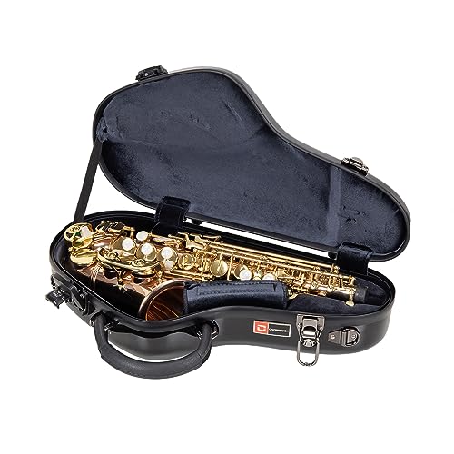 Crossrock Pro-Grade Curved Soprano Saxophone Case | Jet Black Gloss, TSA Lock, Elite Protection, Detachable Backpack Straps, Accessory Pocket for Professional Musicians - Image 2