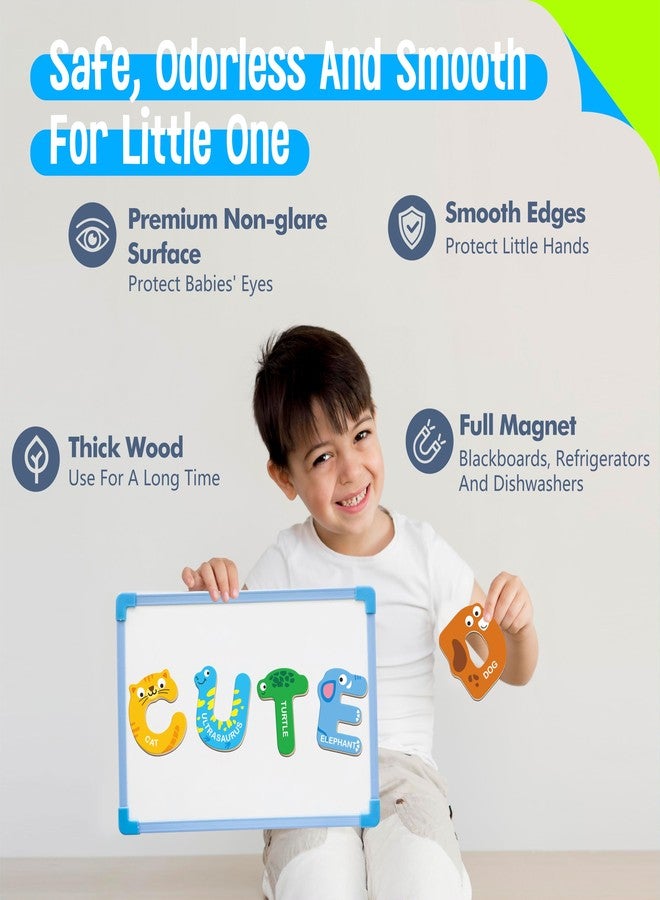 SpriteGru 26 Magnetic Wooden Letters, Cute Animal Alphabet ABC Wooden Magnets for Refrigerator, Colourful Uppercase Letter Animal Toy Set for Kids - Image 3