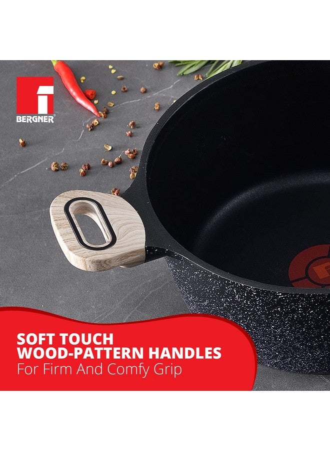 Bergner Ultimate Non Stick Casserole/Briyani Pot/Handi with Glass Lid, 28 cm, 6 litres, Induction Base, Wooden Soft Touch Handle, Food Safe (PFOA Free), Thickness 4.5mm, Gas Ready - Image 5