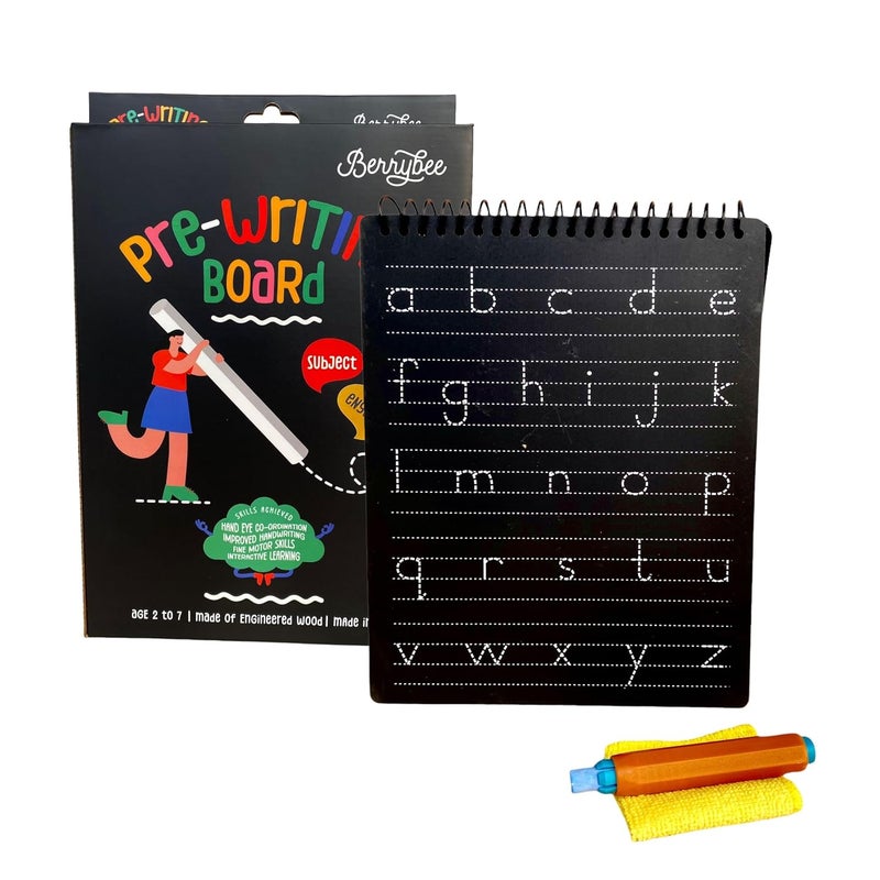 Berrybee 8-in-1 Montessori-Inspired Pre-Writing Board | Tracing Board for Alphabet, Vowels, Consonants & Patterns | Reusable Handwriting Practice for Kids Age 2-6 | Educational & Durable (English) - Image 1