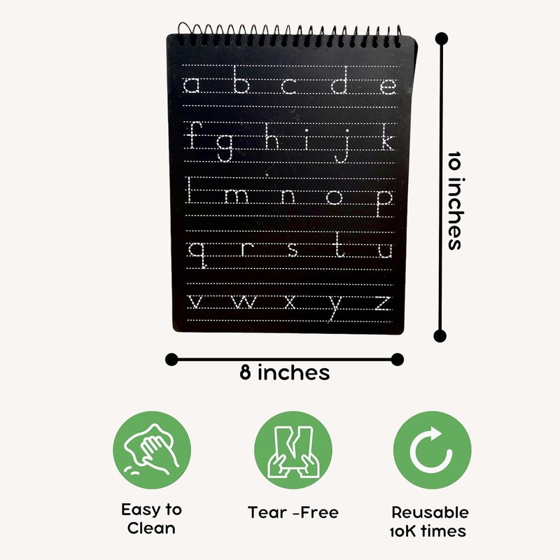 Berrybee 8-in-1 Montessori-Inspired Pre-Writing Board | Tracing Board for Alphabet, Vowels, Consonants & Patterns | Reusable Handwriting Practice for Kids Age 2-6 | Educational & Durable (English) - Image 3
