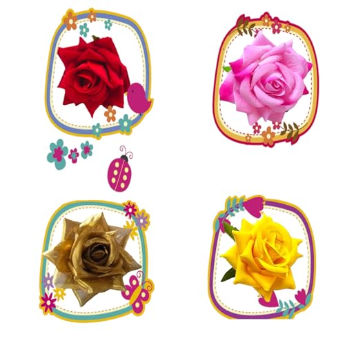 LYF5STAR Mix Color Handmade Rose Tiktok Combo1, Rose Hair Accessories for Stylish Bridal Women, Elegant Wedding Hair Accessories | Pack of 4 - Image 1