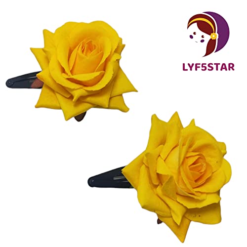 LYF5STAR Mix Color Handmade Rose Tiktok Combo1, Rose Hair Accessories for Stylish Bridal Women, Elegant Wedding Hair Accessories | Pack of 4 - Image 5