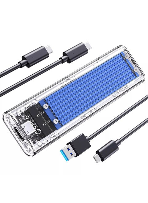 علبة TCM2-C3 NVME M.2 SSD، USB 3.1 Gen 2 (10 Gbps)، علبة شفافة لمحول محرك أقراص الحالة الصلبة الخارجي لـ 2280 2260 2242 2230 PCI-E M2 M-Key SSD، علبة محول USB Type C
