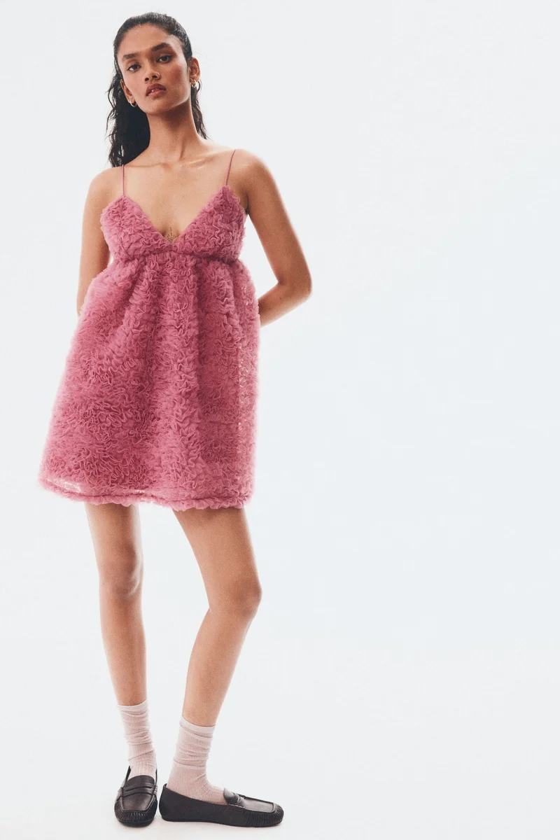 اتش اند ام فستان شبكي مكشكش