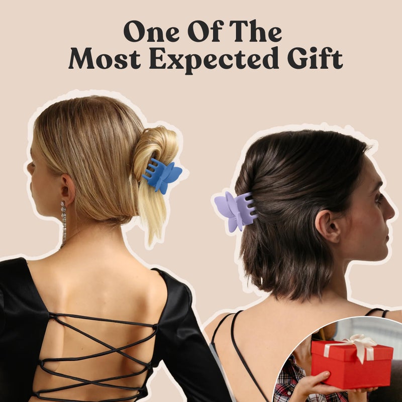 TOFAFA 5 PCS Butterfly Hair Clips for Women - Cute Large Non-Slip Matte Jaw Clamps for Thick, Thin, or Medium Hair (Red) - Image 5