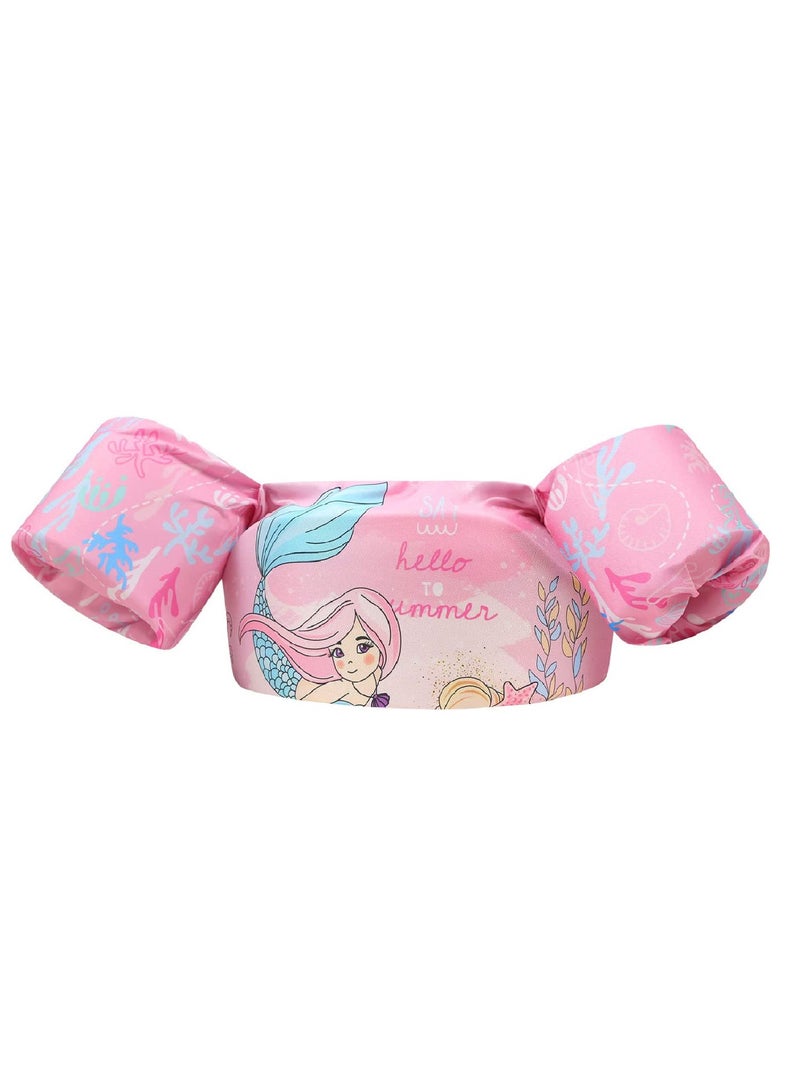 SYOSI Swim Arm Floaties Toddler Buoyancy Aid Swimming Learning Training Jackets Cartoon Mermaid Swimming Float Vest for 30-50 lbs Kids Infant Child 2-6 Years - Image 1