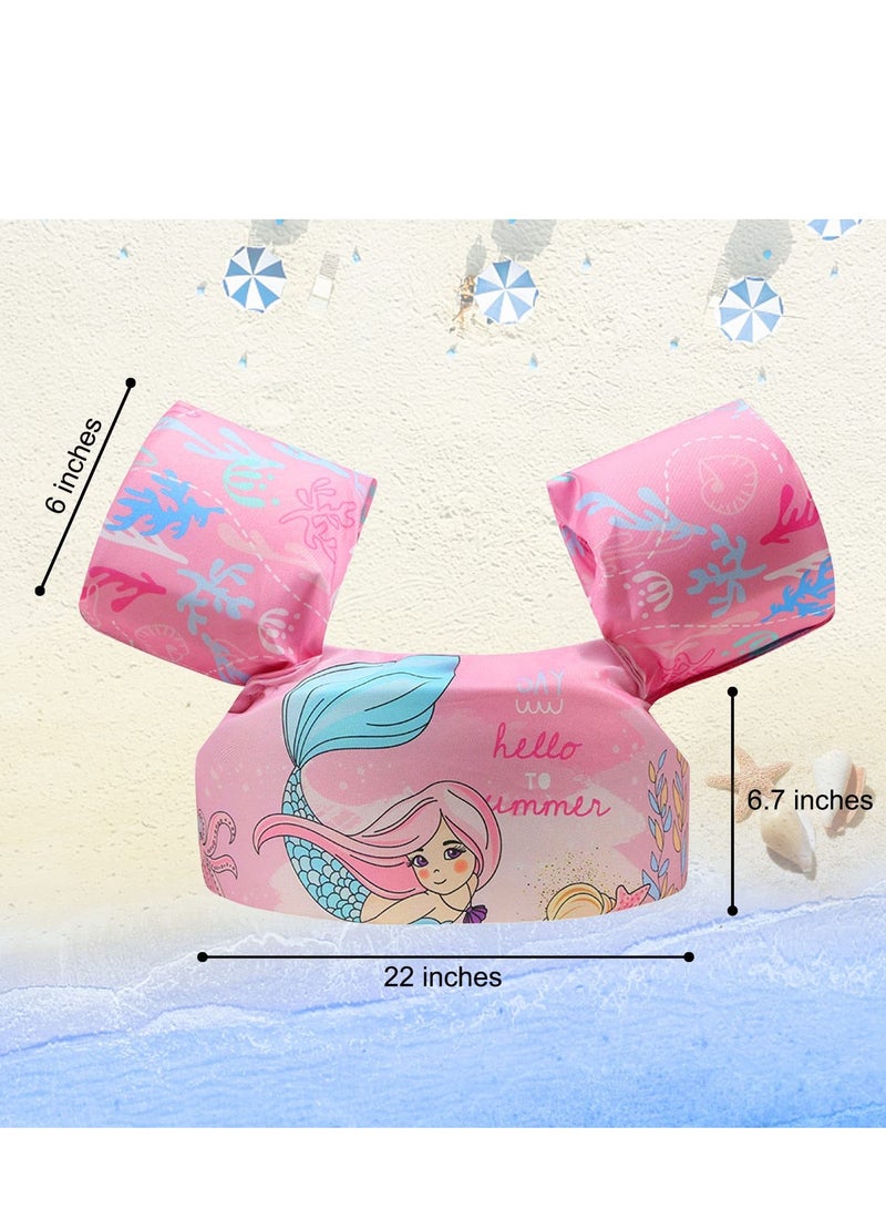 SYOSI Swim Arm Floaties Toddler Buoyancy Aid Swimming Learning Training Jackets Cartoon Mermaid Swimming Float Vest for 30-50 lbs Kids Infant Child 2-6 Years - Image 3