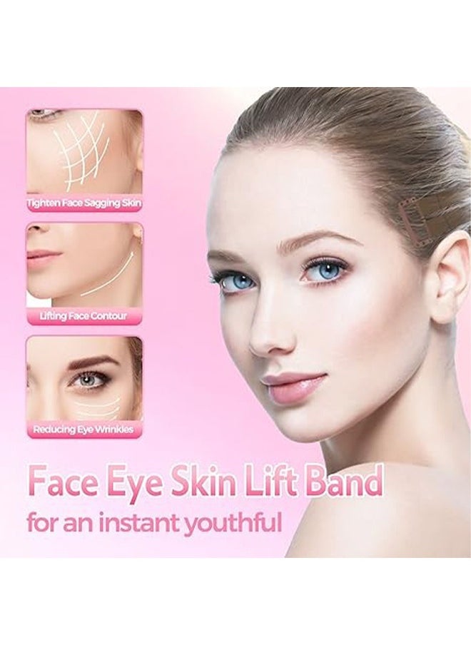 NY CAKE - 2 PCS Face Lift Tape Invisible Facelift Tape for Face Invisible with Bands Face Tape Lifting Invisible with String Face Lift Bands with Hair Clips Facelift Bands with Clips Adjustable Double BB Card - Image 1