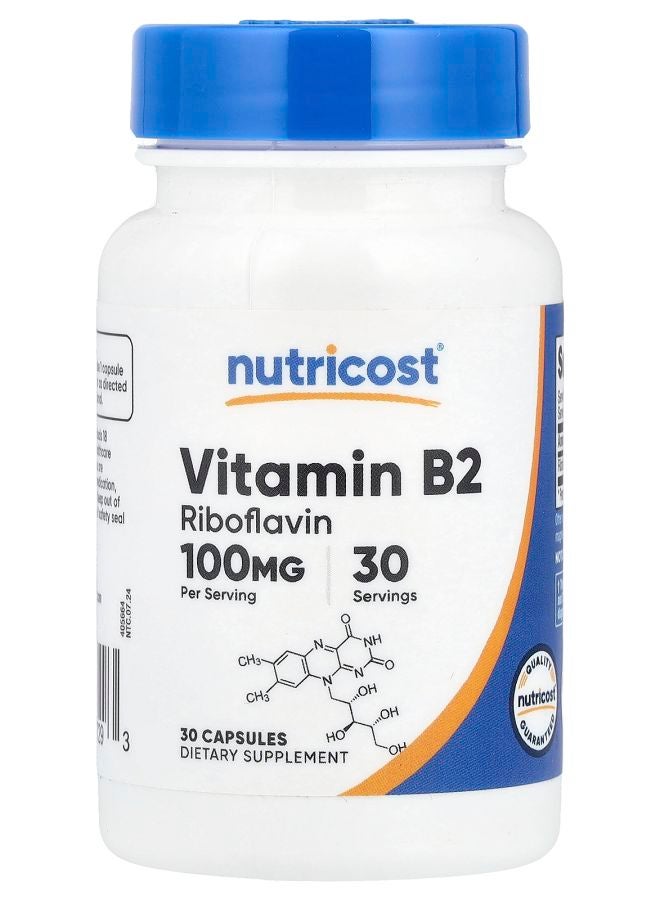 Nutricost Vitamin B2 100 mg 30 Capsules