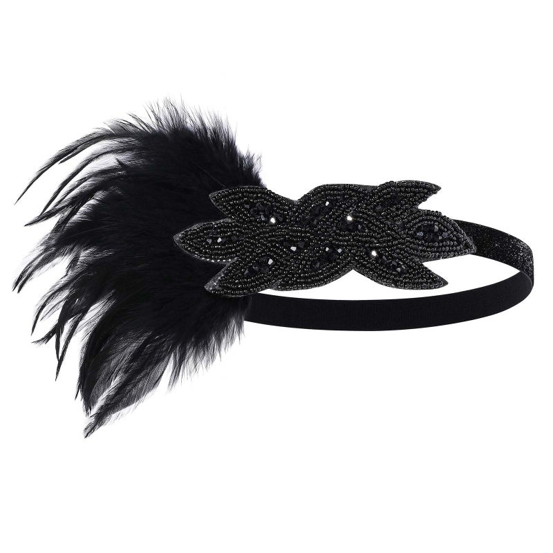 BABEYOND 1920s Flapper Accessories Great Gatsby Costume Accessories 20s Flapper Headband Pearl Necklace Gloves Plastic Holder - Image 3