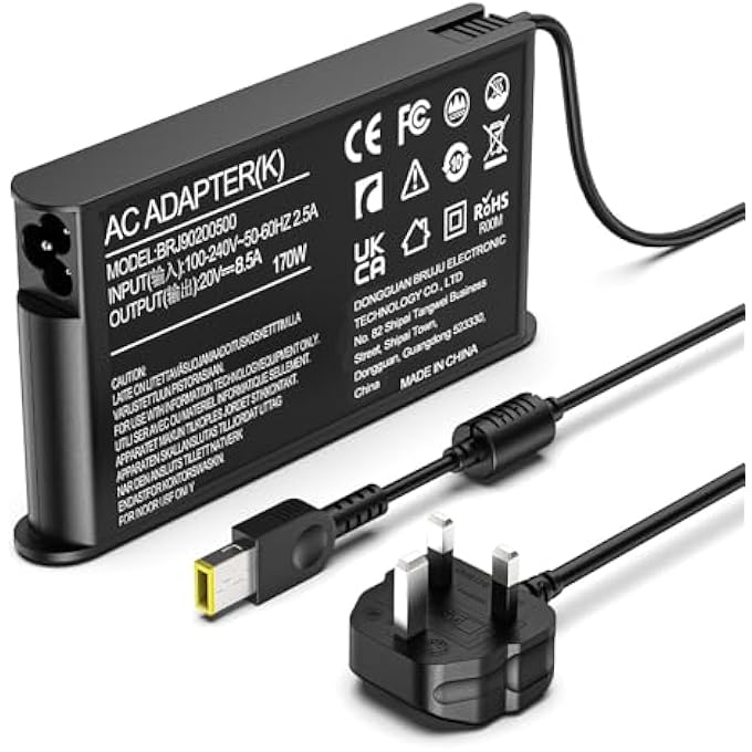 rayihni 170W CHARGER SLIM COMPATIBLE WITH LENOVO LOQ 15IAX9 15IRX9 15ARP9 15IRX10 LEGION SLIM 5 5I YOGA PRO 9I THINKPAD P15 P16 P17 IDEAPAD PRO 5 20V 8.5A AC ADAPTER LAPTOP POWER SUPPLY - Image 1
