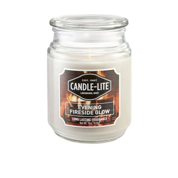 CANDLE-LITE Scented Evening Fireside Glow Fragrance, One 18 oz. Single-Wick Aromatherapy Candle with 110 Hours of Burn Time, Off-White Color, Jar - Image 4