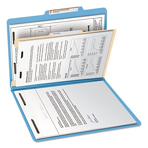 Smead Classification File Folder, 1 Divider, 2" Expansion, 2/5-Cut Tab, Letter Size, Blue, 10 per Box (13701) - Image 5