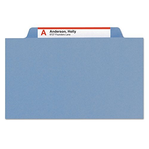 Smead Classification File Folder, 1 Divider, 2" Expansion, 2/5-Cut Tab, Letter Size, Blue, 10 per Box (13701) - Image 3