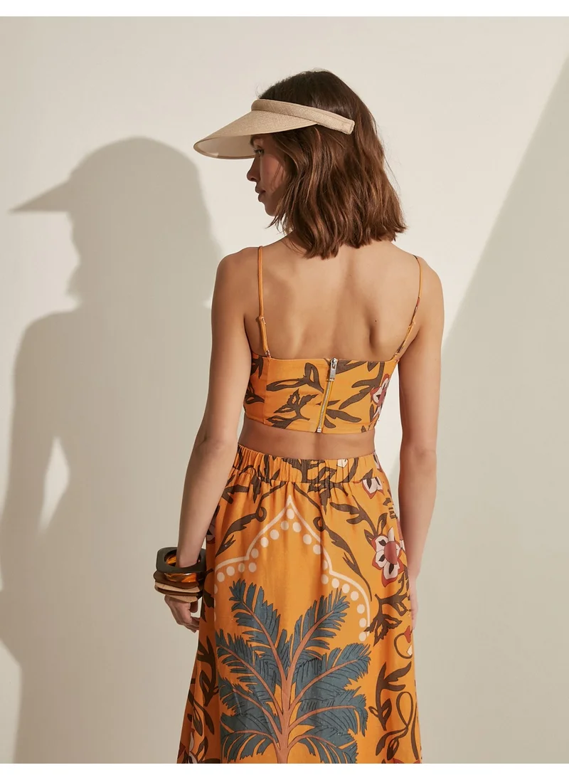 كوتون Melis Ağazat X - Bow Detailed Strappy Crop Athlete