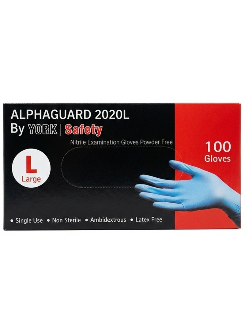 2020L Nitrile Examination Gloves Powder & Latex Free Safety Gloves Single Use 100 Pcs