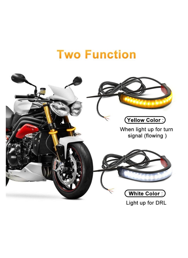 SYOSI - Two flexible universal 12V Led flash lamps for motorcycle turn signal lamp strips - Image 1