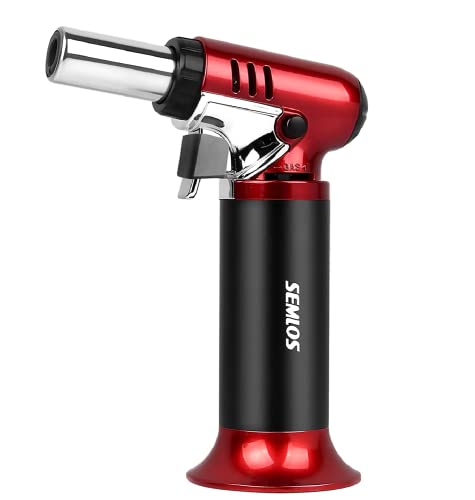 Semlos Butane Torch with Fuel Gauge, Refillable Kitchen Torch Lighter with Safety Lock and Adjustable Flame for DIY, Creme Brulee and Soldering(Butane Gas Not Included) - Image 4