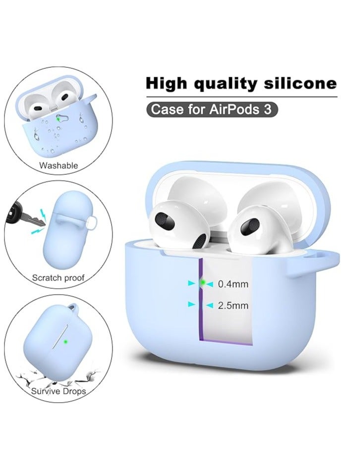 ويكسون غطاء حماية ايربودز  3 واق مضاد للصدمات من السيليكون حافظة apple airpods pro 3  ازرق سماوي - Image 2