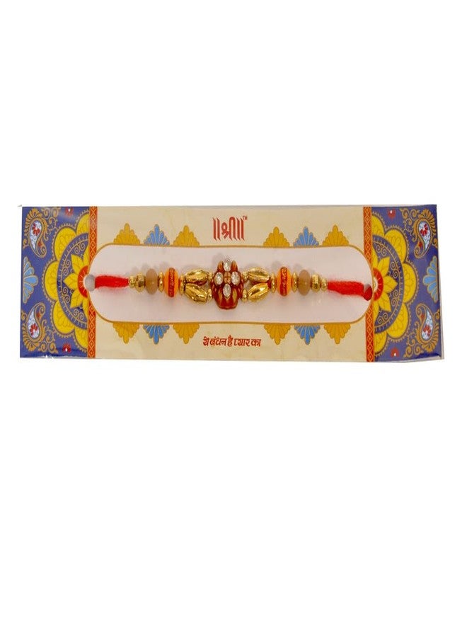 Colorsole® Four Dia-mond New Handcrafted Stone Rakhi, - Image 2