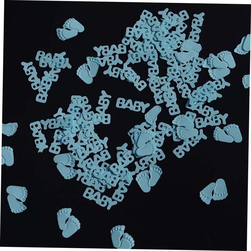 Blue Confetti For Birthday Party Newborn Baptism Celebration Feet Shape Paper Scraps 30g - Image 3