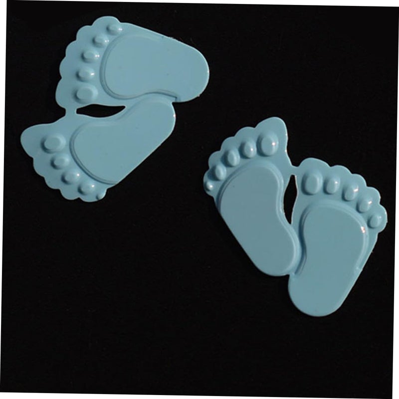 Blue Confetti For Birthday Party Newborn Baptism Celebration Feet Shape Paper Scraps 30g - Image 4