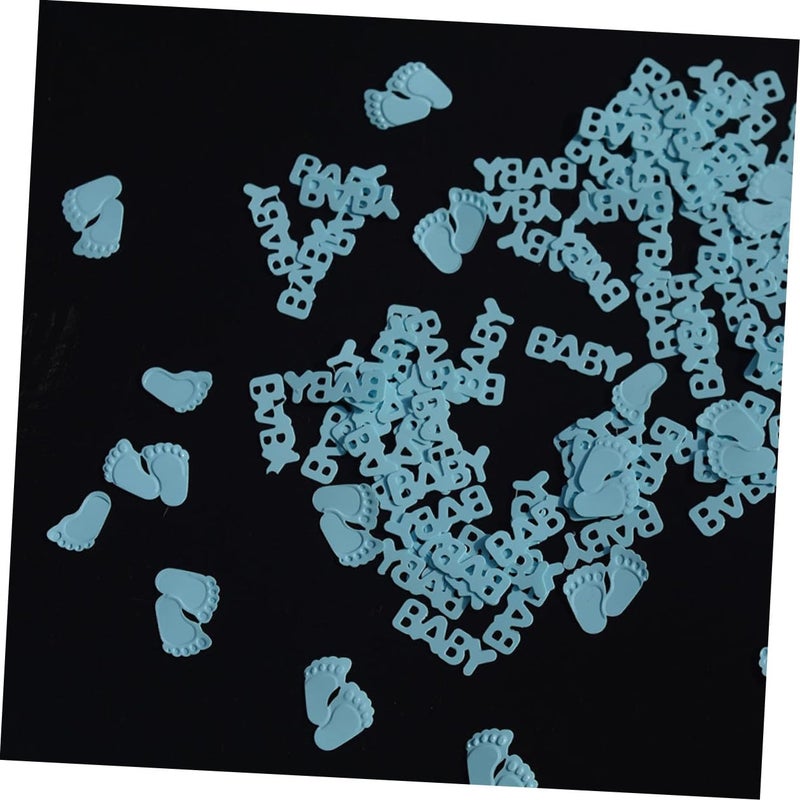 Blue Confetti For Birthday Party Newborn Baptism Celebration Feet Shape Paper Scraps 30g - Image 2