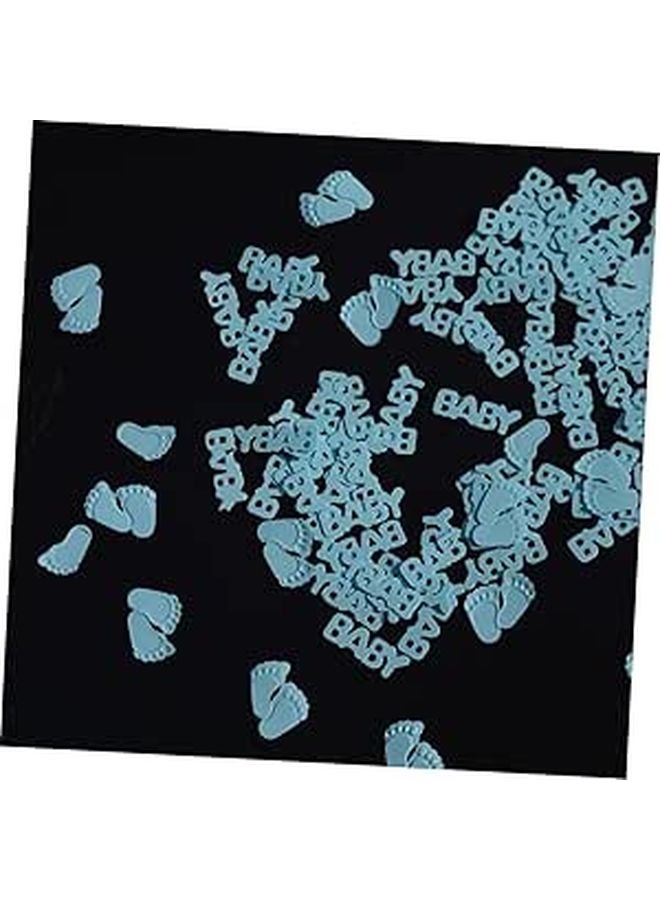 Blue Confetti For Birthday Party Newborn Baptism Celebration Feet Shape Paper Scraps 30g - Image 1