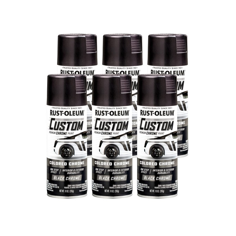 Rust-Oleum 343346-6PK Automotive Custom Chrome Spray Paint, 10 oz, Black, 6 Pack - Image 5