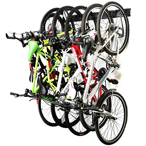 Ultrawall Stainless Steel Bike Storage Rack,6 Bike Storage Hanger Wall Mount for Home & Garage Holds Up to 300lbs, Black - Image 1
