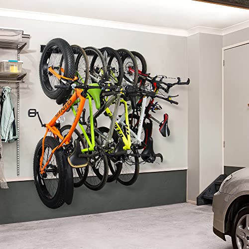 Ultrawall Stainless Steel Bike Storage Rack,6 Bike Storage Hanger Wall Mount for Home & Garage Holds Up to 300lbs, Black - Image 5