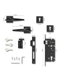 GLOXY GLOXY Heavy Duty Door Locks for Main Door Main Door Lock Door Lock with Handle Door Locks for Bedroom Mortise Lock for All Door Sleek Black Finish 2 Years Warranty Pack of 1  - Image 3