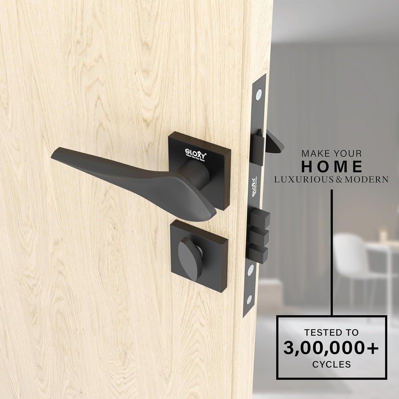 GLOXY GLOXY Heavy Duty Door Locks for Main Door Main Door Lock Door Lock with Handle Door Locks for Bedroom Mortise Lock for All Door Sleek Black Finish 2 Years Warranty Pack of 1  - Image 4