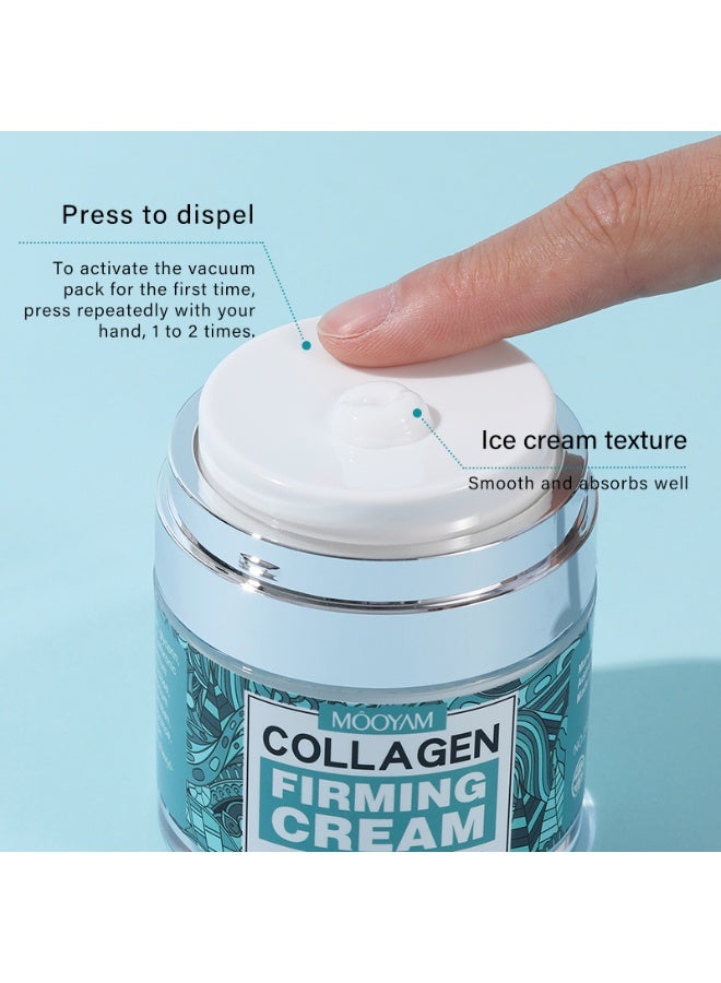 MOOYAM Collagen Firming Cream with 7% Hyaluronic Acid for Face and Under Eyes Day and Night Moisturizer Reduces Wrinkles and Improves Elasticity - Image 4